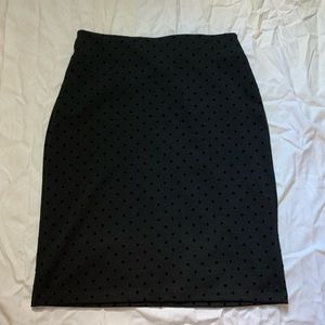Black Polka Dot Pencil Skirt